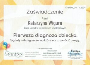 zaswiadczenie-pierwsza-diagnoza-dziecka-katarzyna-wigura-nowy-sacz